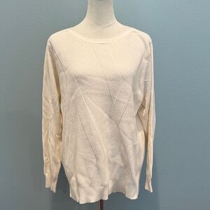 MarlaWynne Knit Cream Boatneck Sweater size 2X